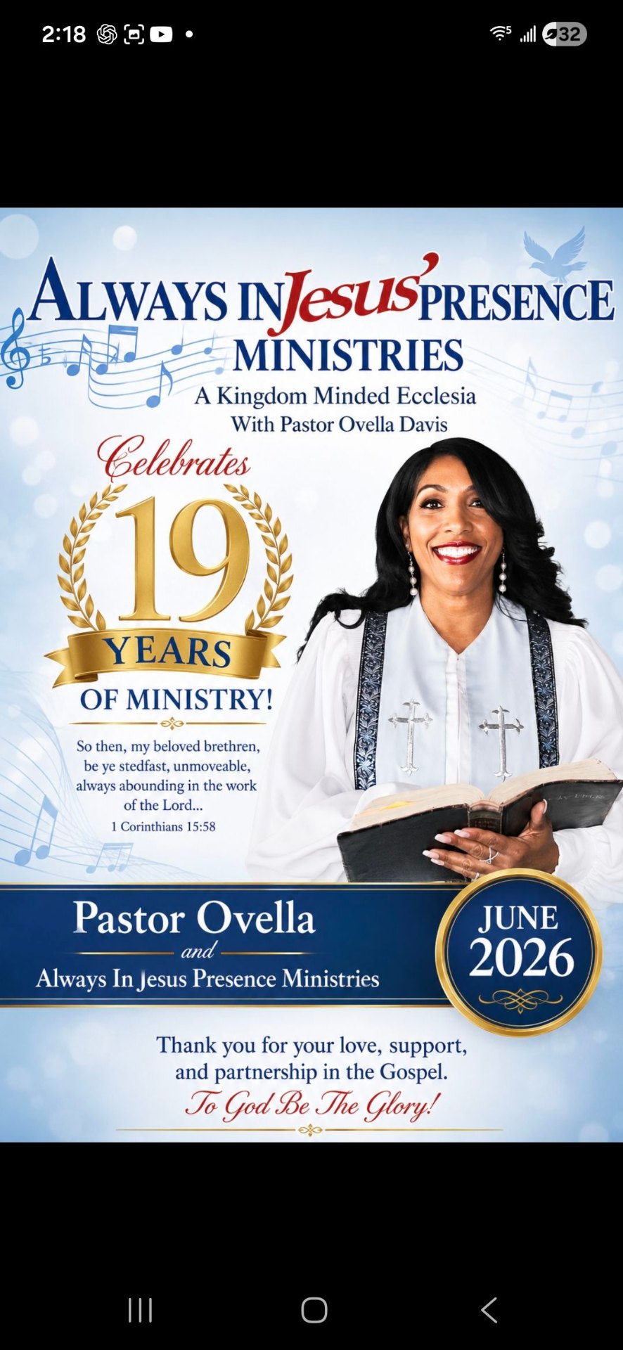 Ministry celebration